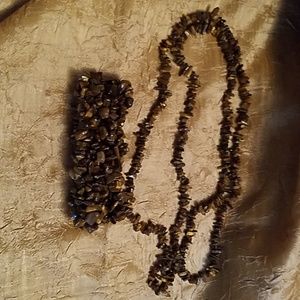 Genuine Cat's Eye necklace w/expandable bracelet.